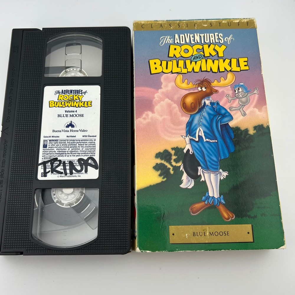 Rocky Bullwinkle Blue‎ Moose VHS Vol 4 Buena Vista Classic Stuff